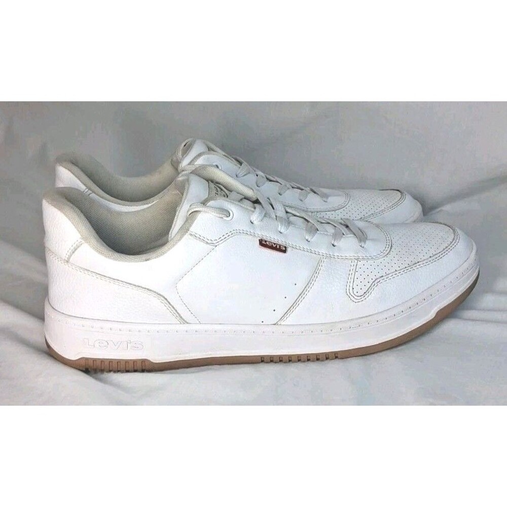 Levi Strauss Drive Lo Mens 13 White Sneakers Gum Soles Preppy Tennis Shoes Work